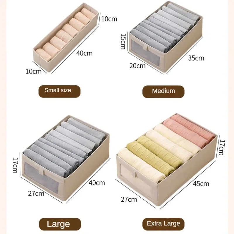 Visible Wardrobe Storage Organizers Cabinet Drawer Clothes Storage Box for T-Shirts Jeans Underwear Pants Organizer Box 6