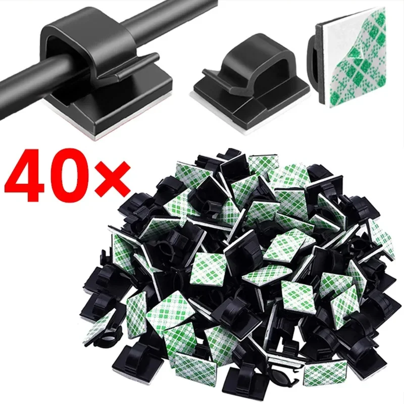 

10/20/30/40Pcs Cable Organizer Clips for USB Charging Data Lines Bobbin Winder Wall Mounted Wire Holder Self-adhesive Wire Clip