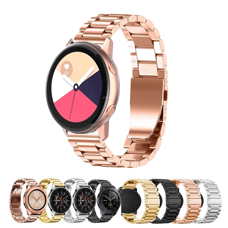 

Stainless Steel 20mm band Strap For Samsung Galaxy Watch Active 2 40/44mm / 3 41mm smartwatch wristband For Huawei GT 2 42mm