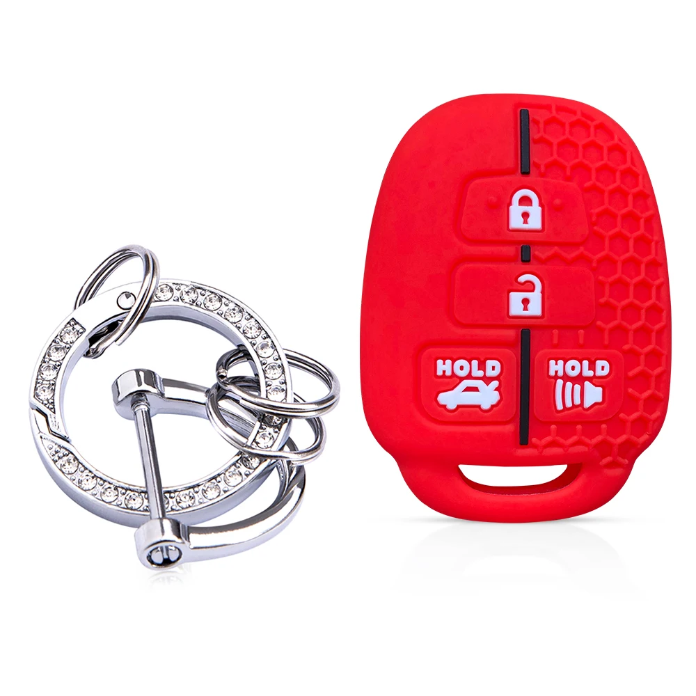 ontto TPU Cover chiave auto Fit Per Toyota Yaris Aygo Avensis Hilux Highlander Sport Corona Camry Collara Reiz Scion iQ Flip Key Shell Holder borsa portachiavi Accessori 2 pulsanti Rosso A
