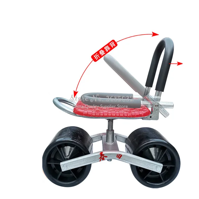 Szilárd Iron Garden Cart Szerszám Ültetés Pickingstool Kényelmes Pu Szivacs Üléspad Mozgó Munkaszék Kerekes Készletekkel - Image 6