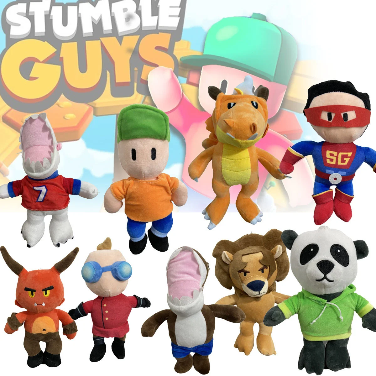 

9pcs/set Stumble Guys Soft Plush Toy Cute Cartoon Game Plushie Kawaii Anime Stuffed Doll Pillow Toys For Children Birthday Gift