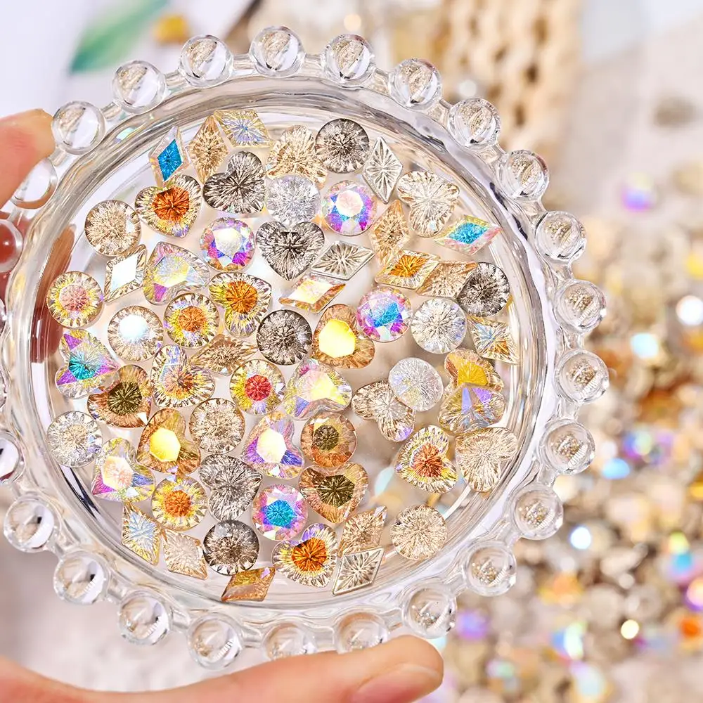 

10Pcs/Lot Aurora Rhinestones for Nail Art Decoration Mixed Rainbow Color Crystal Jewelry Nail Parts Shiny DIY Manicure Supplies