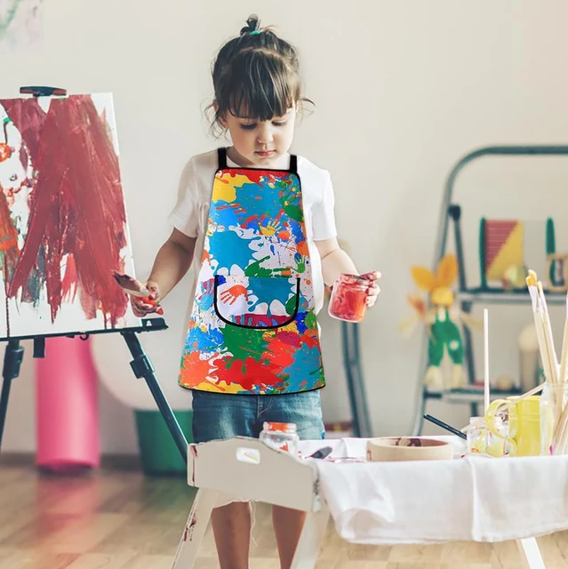 Children's Art Apron Childrens Painting Apron Children Art Smocks With  Pocket And Sleeves For Age 3