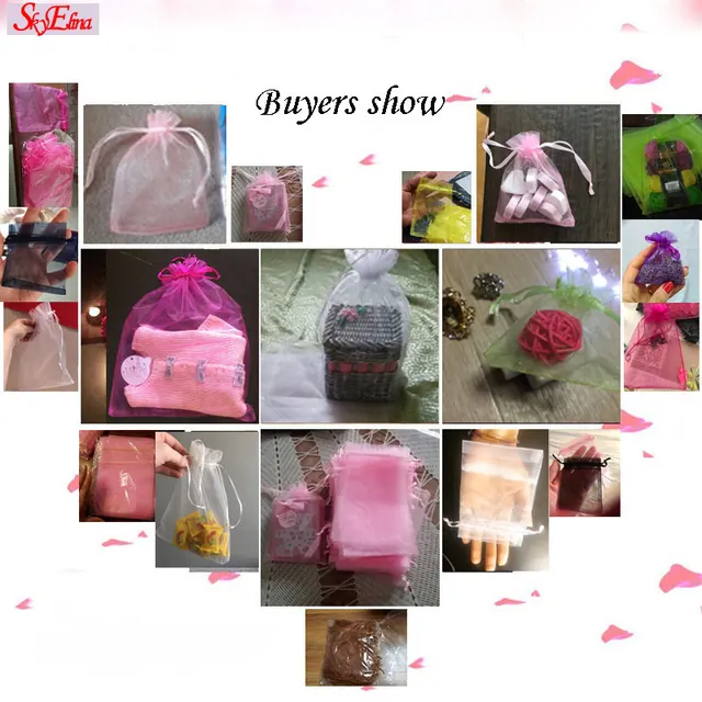 Bolsas de Organza de 10x15cm, 100 piezas, bolsas de boda, bolsas de  embalaje de joyería, bolsa de regalo bonita, tela de tul Multicolor 5Z