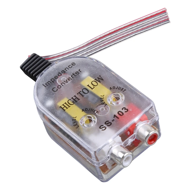Car Stereo Amplifier Car Stereo 12V RCA Speaker Amplifier High To Low Level Line Output Converter Adapter Wiring Adjustable Auto Part