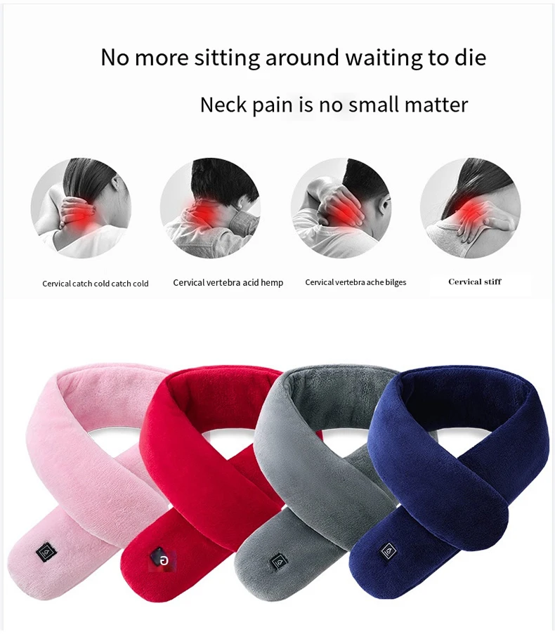 

Heating scarves Charging heating men and women's winter scarf keep warm intelligent heating solid color neck scarf against cold