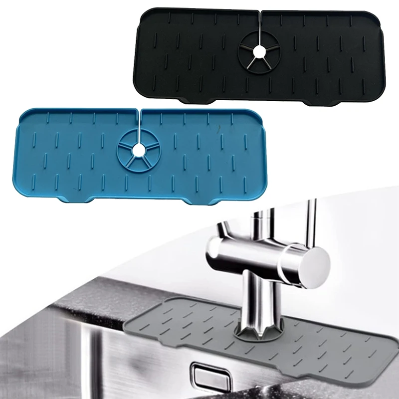 Silikon Wasserhahn Griff Drip Catcher Tablett Wasserhahn Matte Ablauf Pad Splash Pad Reusable Küche Waschbecken Arbeitsplatte Protector