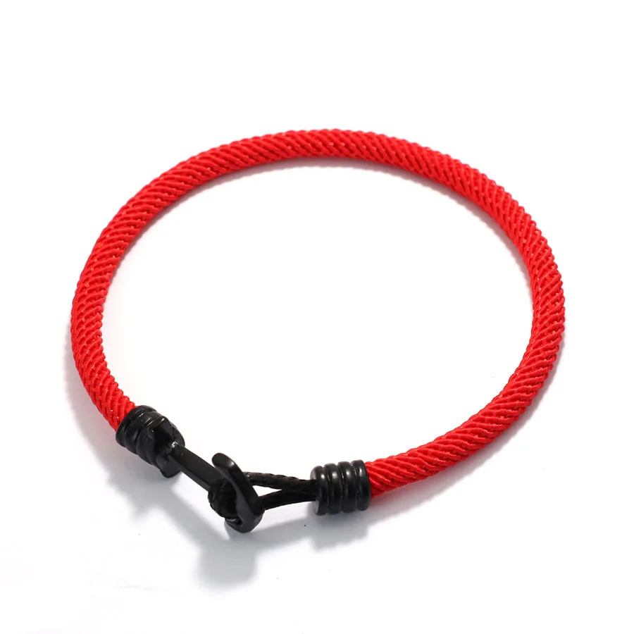 Nautical Rope Anchor Bracelet for Men Red Thread Outdoor