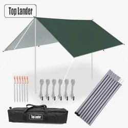 Ultralight Waterproof Outdoor Sunshade Canopy & Camping Awning - 3x3m (Green Tarp Set)