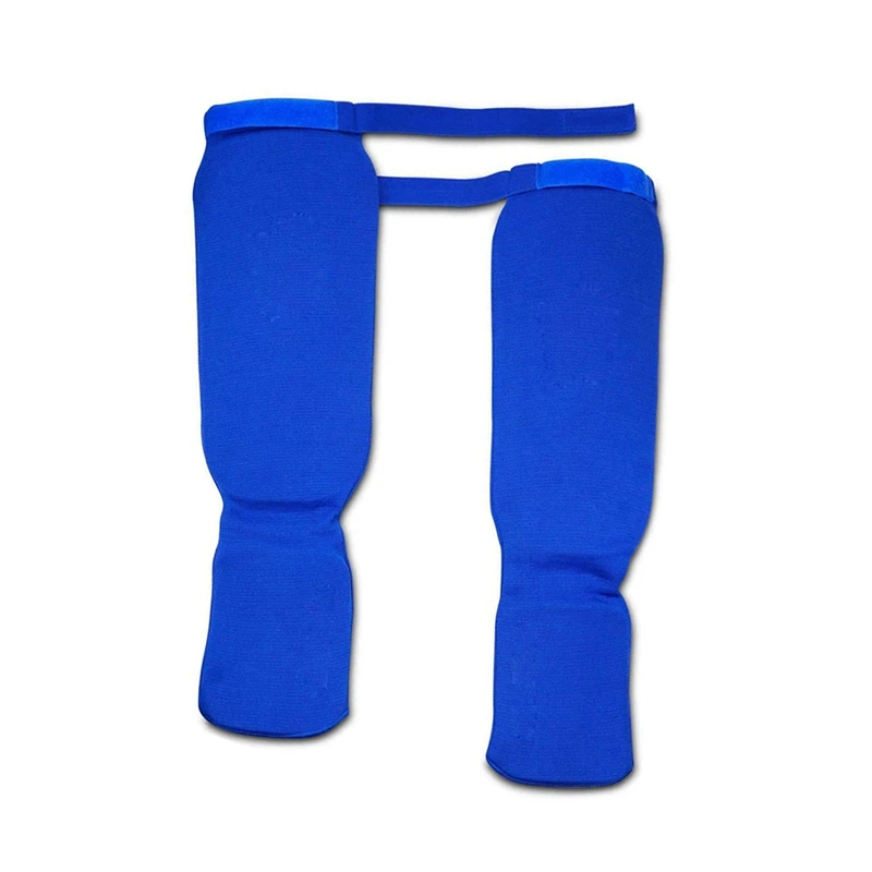 Blue Karate Protective Gear Boxing Training Shin Guards Taekwondo Sanda Fighting Shin Guards And Instep