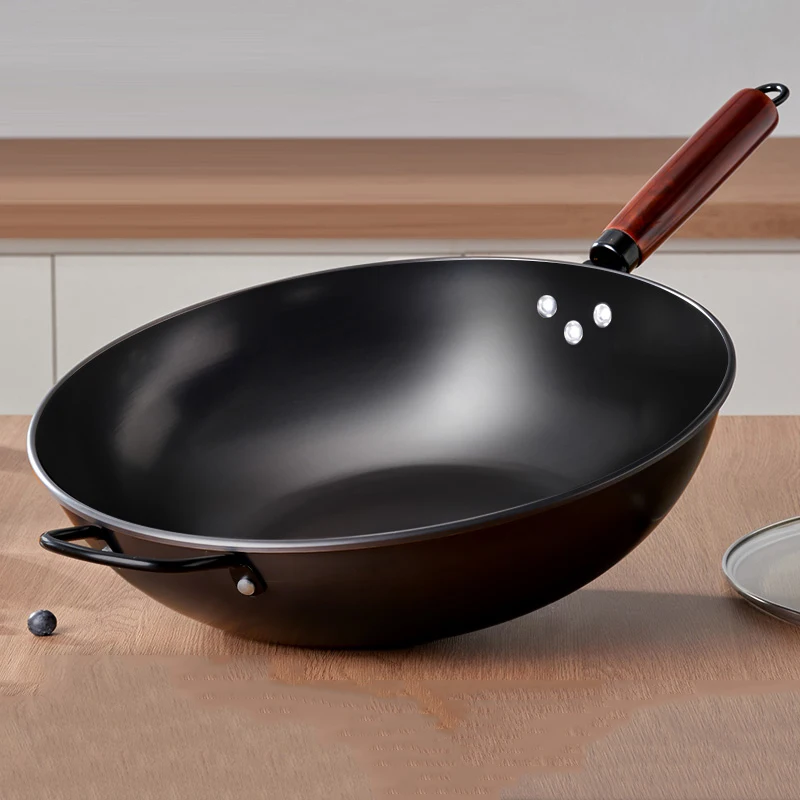 Frying Pan 30CM Kitchen Household Cooking Pots Stir-fry Wooden Handle Saucepan Frying Pan Non-stick Cookware for GIANXI