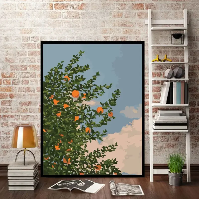 

21124-FZ- Diy landscape figures and animals hand-painted digital oil painting set