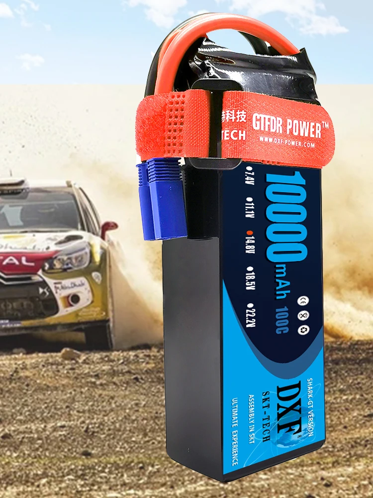 DXF 1 pacco batterie LIPO, 4S LIPO 14,8 V 8400 mAh 120 C per auto e camion RC in scala 1/10 e 1/8, connettore XT90, lipo 4s ideale per Emaxx, Bandit