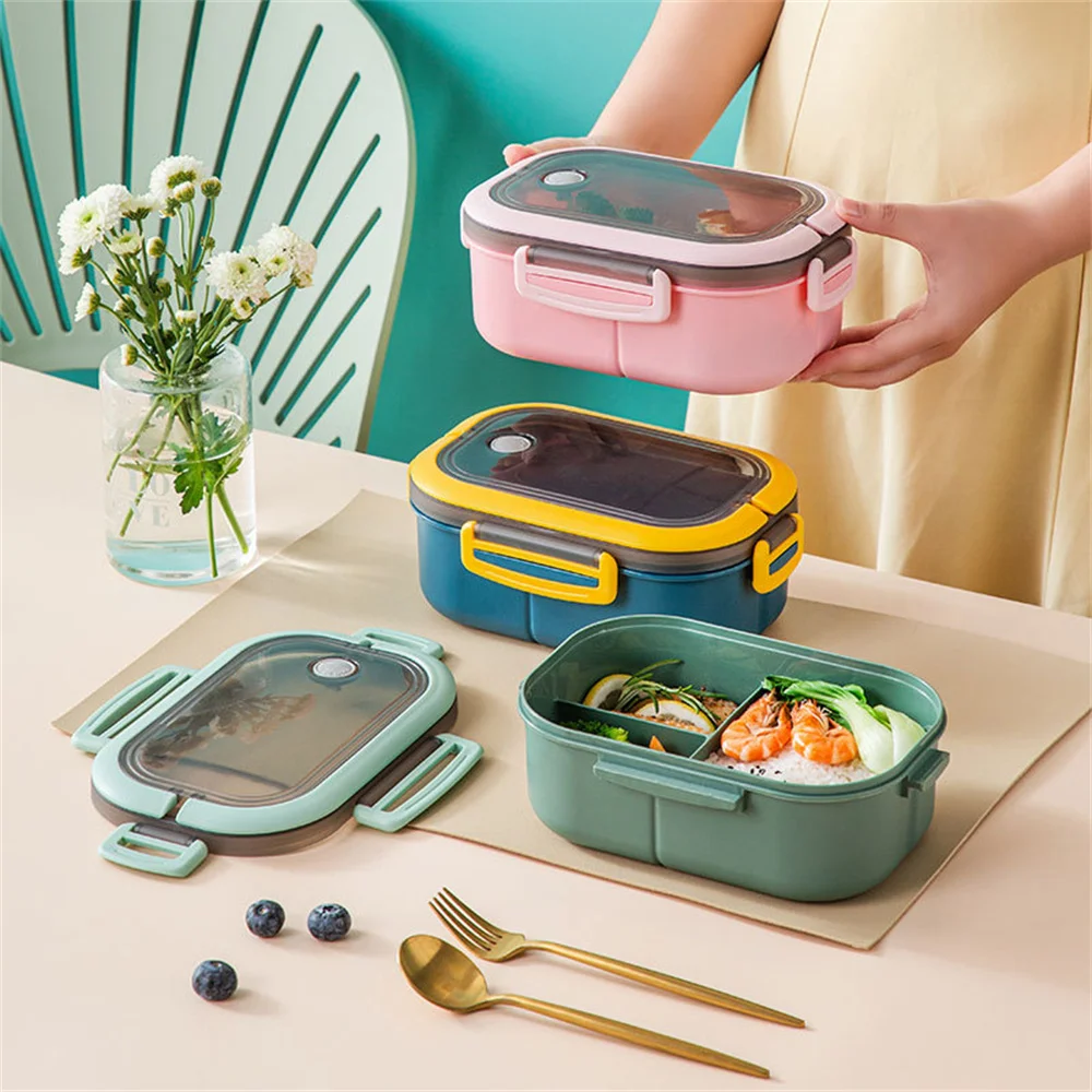 

2-tier Mesh Lunch Box Microwaveable Sealing Leak-proof Airtight Lunch Box Handle Design Pocket Microwave Safe Lunch Box Reliable