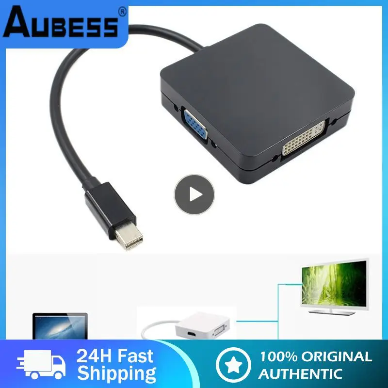 맥북 에어용 미니 DP 케이블 컨버터, 미니 DP 디스플레이 포트-HDMI 호환 VGA DVI 어댑터, 3 in 1