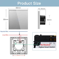 BSEED Zigbee Touch Switches 1/2/3Gang 1Way Smart Light Switch Sensor Wall Switches Tuya Control Smart Life APP Google Alexa - Image 6