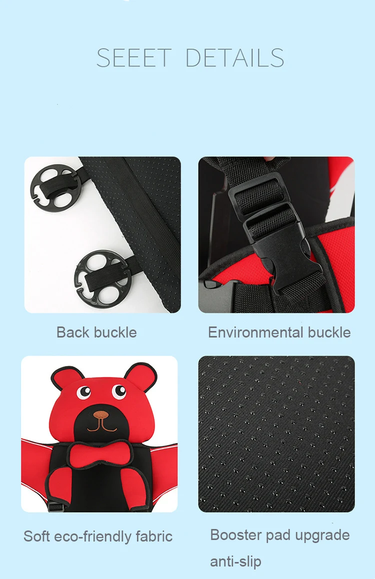 Child Safety Seat Mat for 9 Months To 12 Years Old Breathable Chairs Mats Baby Car Seat Cushion Adjustable Stroller Seat Pad images - 6