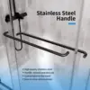 Shower Door，Royal Guard 44-48" W x 70" H Semi-Frameless Double Sliding Glass  SGCC Tempered Glass，Bypass Shower ，Matte Black 3