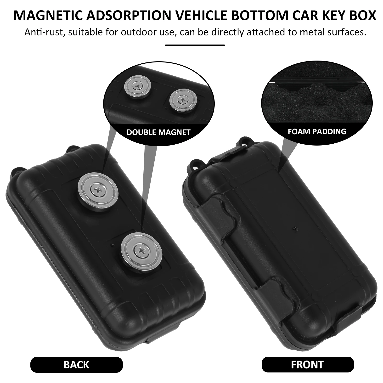 Magnetic Key Holder Under Car Hide Key Box with Strong Magnet