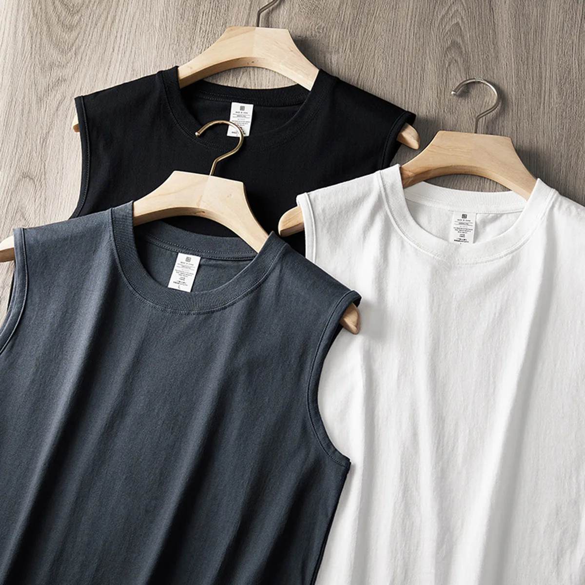 Tank Tops O Neck Sleeveless Vest Male Elastic Cotton Fitness Vests Man Solid Color Tee Shirts 2022 Summer Men's Fashion S-XXXXL