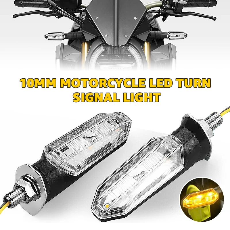 10Mm Motorfiets Richtingaanwijzers Flasher 3 Led Pijl Indicator Blinker Lamp Directionele Accessoires Voor Kawasaki Honda Yamaha