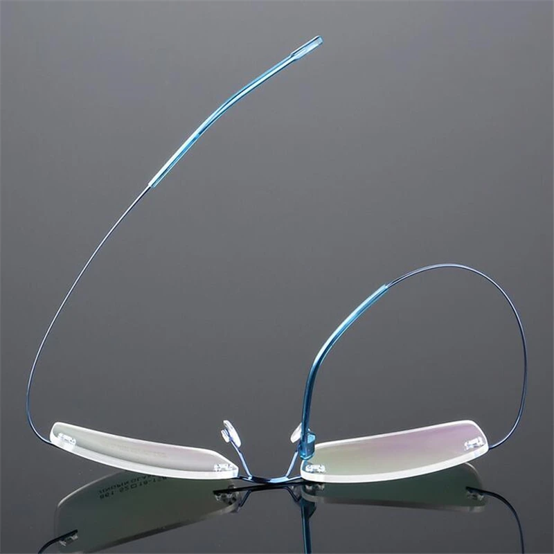 -1.0 -1.5 To -4.0 Ultralight Coating Frameless Finished Myopia Glasses Men Women Rimless Stainless Steel Leg Nearsight Glasses