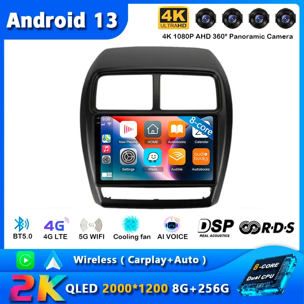 

Android 13 Car Radio For Mitsubishi ASX 1 2016 2017 - 2022 Navigation GPS Multimedia Player Stereo wifi+4G Carplay auto video BT
