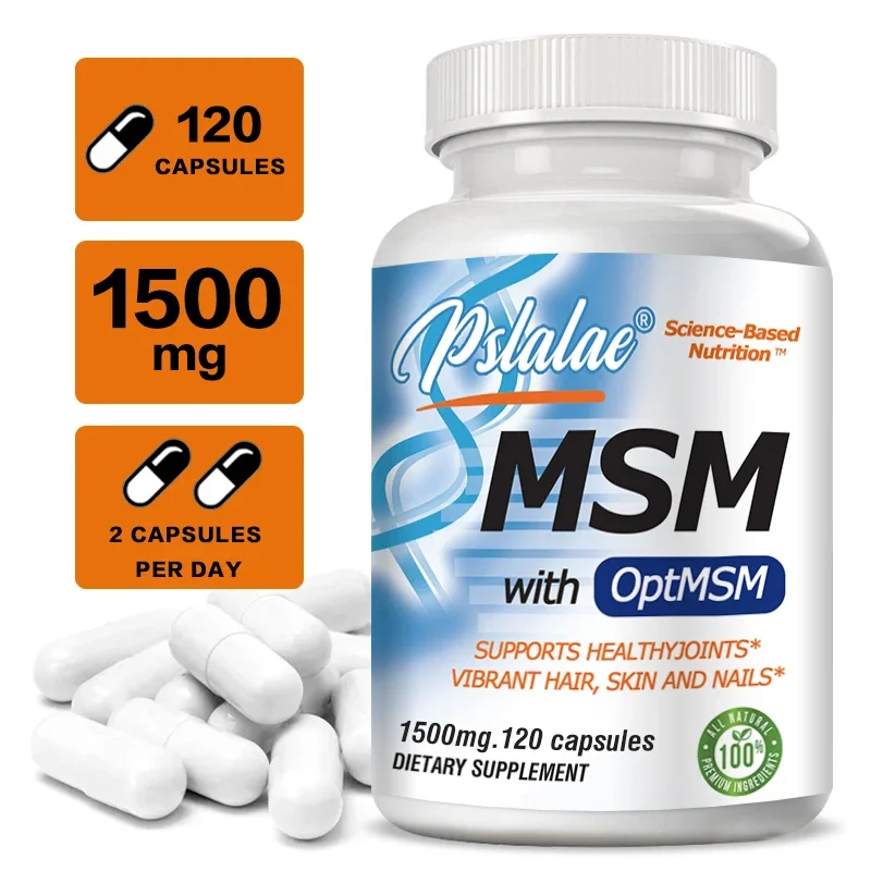 

With OptiMSM, Joint Support, Immune System, Antioxidant & Protein Building, Non-GMO, Gluten Free, 1500 Mg, 120 Capsules