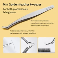 Gollee Sliver Stainless Steel Tweezers Anti-static For Eyelash Extension Careful Storage High precision Divide Volume Eyelash 2