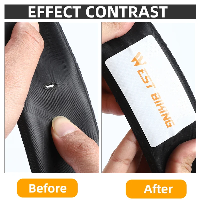 WEST BIKING 3Pcs/Pack Portable Bicycle Glueless Tire Repair Kit Rubber Patch MTB Road Bike Glue-free Fast Inner Repair Tools