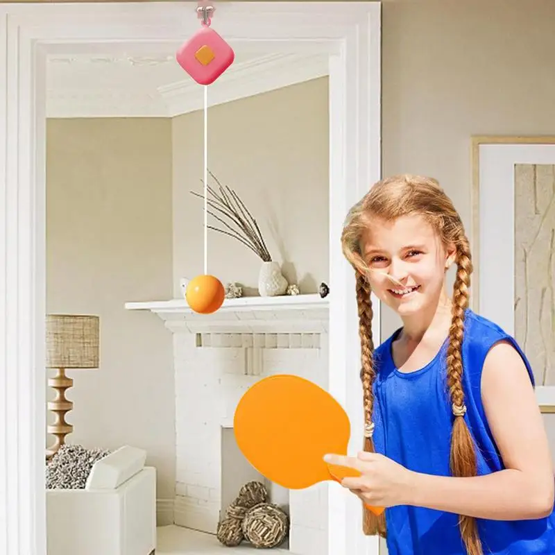 Table Tennis Trainer Set Indoor Kids Door Pong Game Table Tennis Exerciser Square Trainer For Home School Training