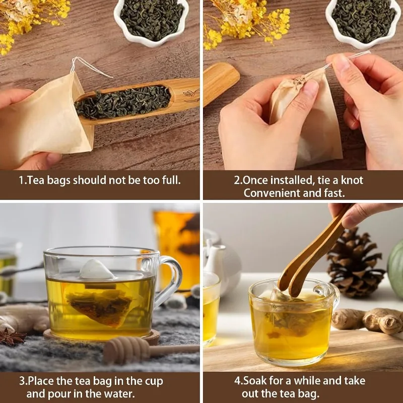 Disposable Bags Drawstring Coffee Filter Paper Bag Empty Loose Tea Infuser Sachets Kitchen Teabag For Spice Drinkware_voghion.com