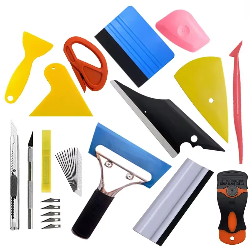 Car Wrapping Tools Carbon Fiber Car Tools Vinyl Wrap Film Sticker Wrapping Auto Window Tint Foil Magnetic Stick Squeegee Razor Scraper tool