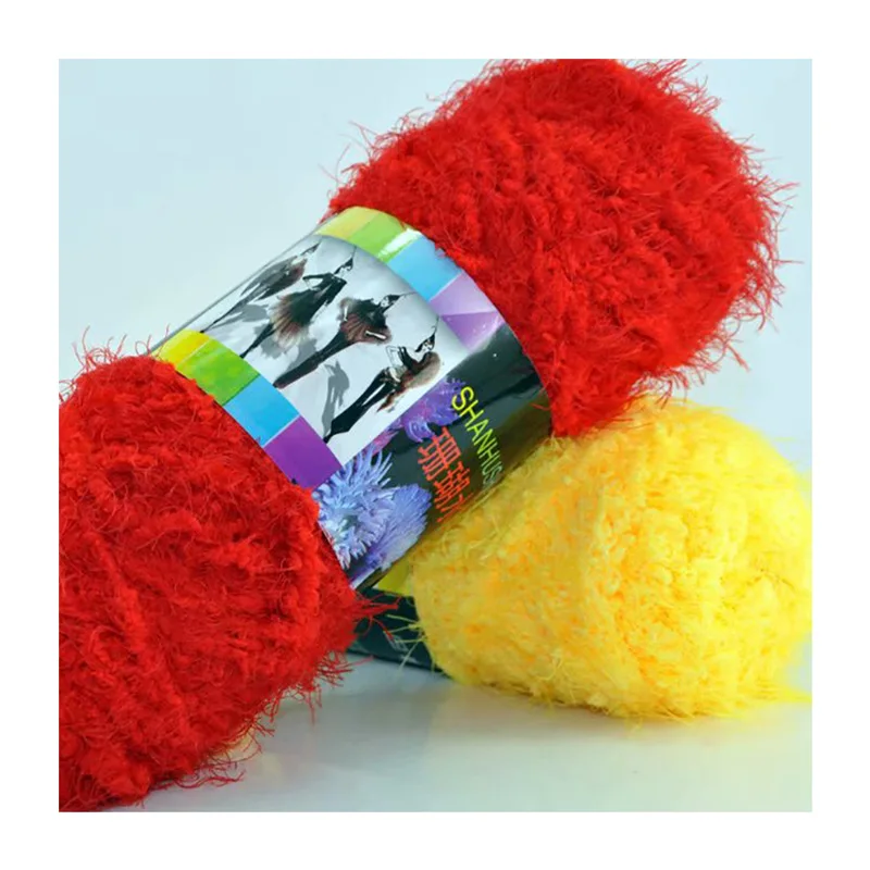 100G Cotton Yarn Faux Long Fur Mink Plush Coarse Wool Fabric And Crochet Coral Velvet For Scarves Sweaters Crochet Knitting Yarn 4