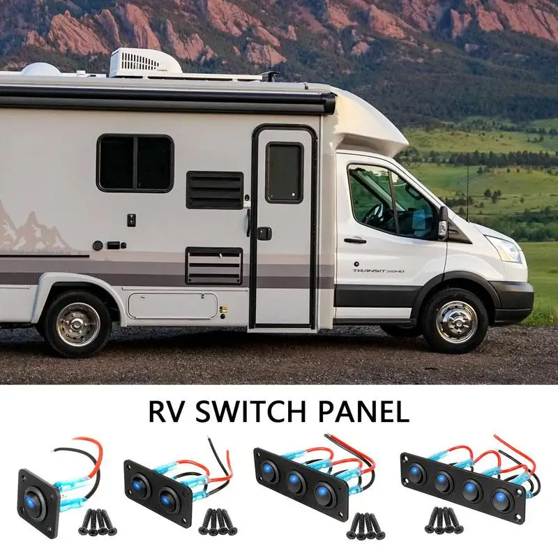 

Marine Switch Panel Digital Voltmeter Start stop button LED Switch Panel Volt Gauge For Car Marine Boat Truck Toggle USB Charger