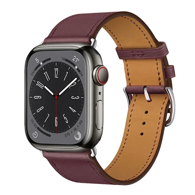 Premium Genuine Leather Watch Strap - Elegant and Versatile Wristband Bracelet