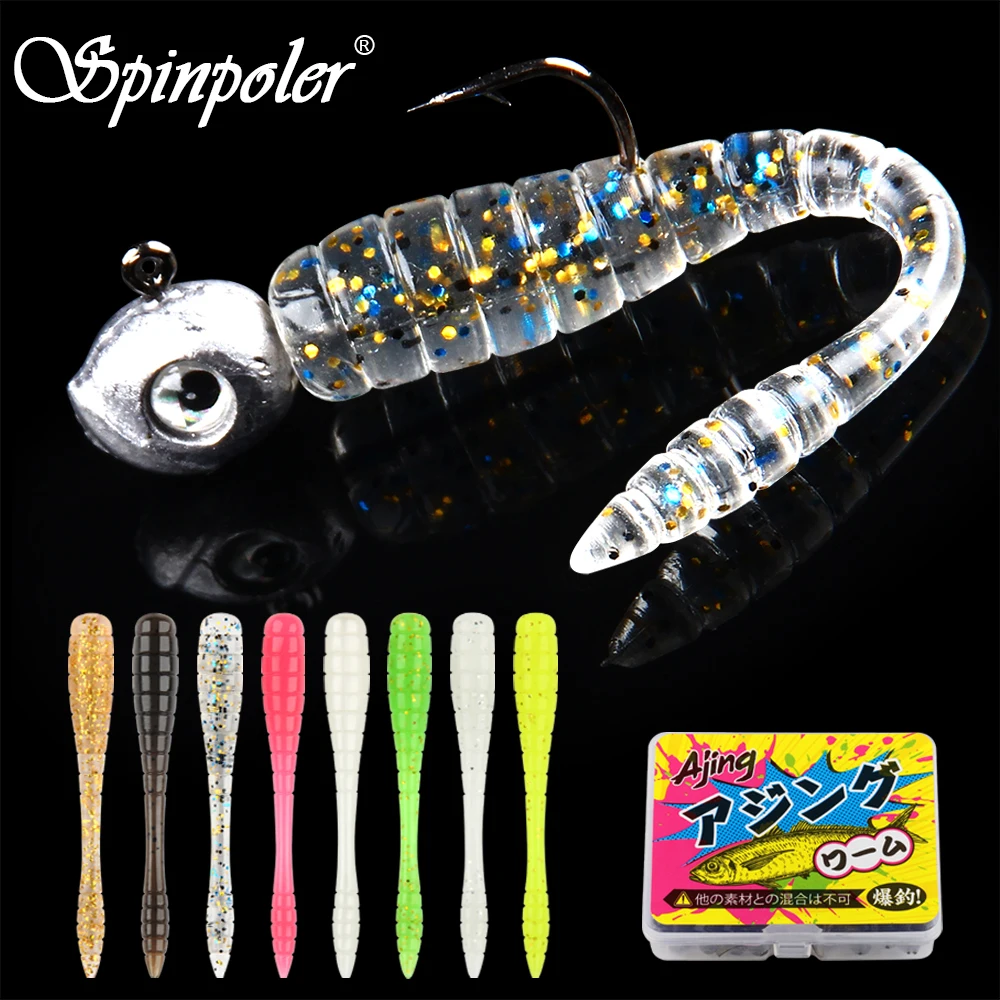 Leurre souple Ajing Spinpoler 4.8cm TPR pour pêche en rivière, mer et drop shot