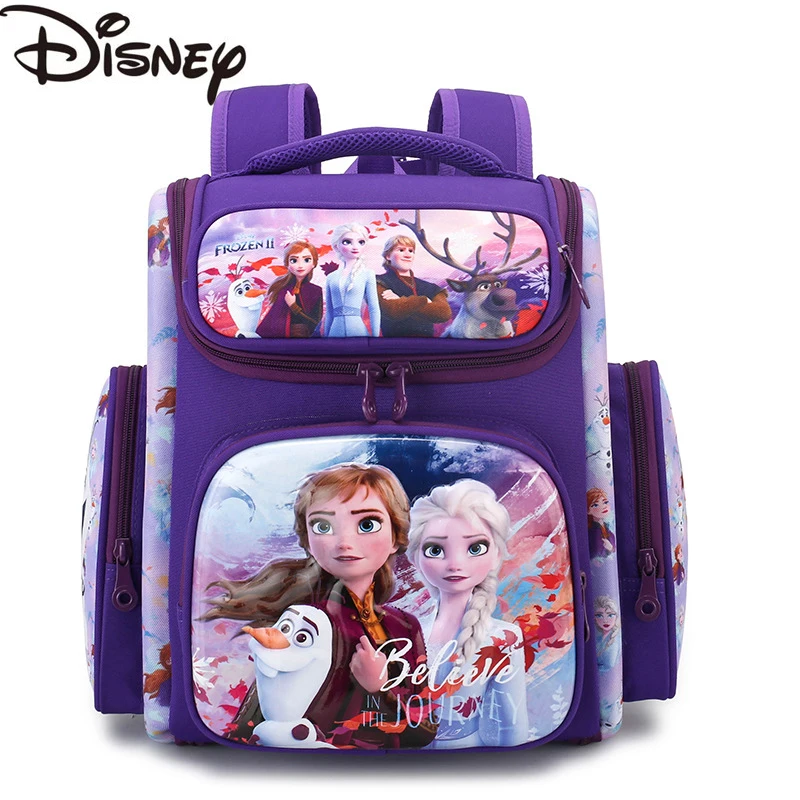 

Disney 2023 New Fashion Cartoon Frozen Elsa School Bag Backpack Girls Boys Kids Backpack Mochila Infantil Grades 1-5