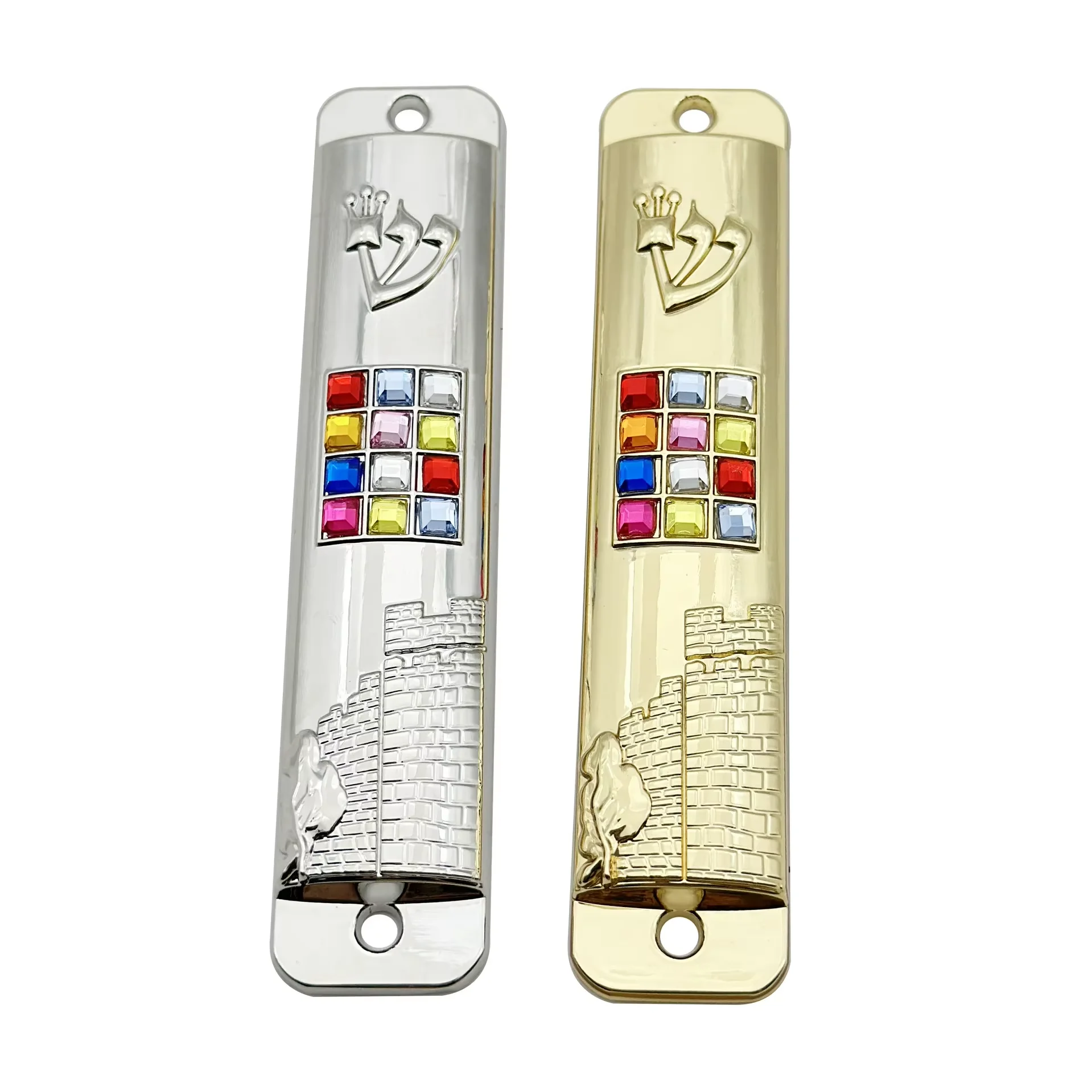 Puerta Mezuzah, decoración judía para el hogar, decoración de Hanukkah, estuche religioso de Jerusalén Mezuza