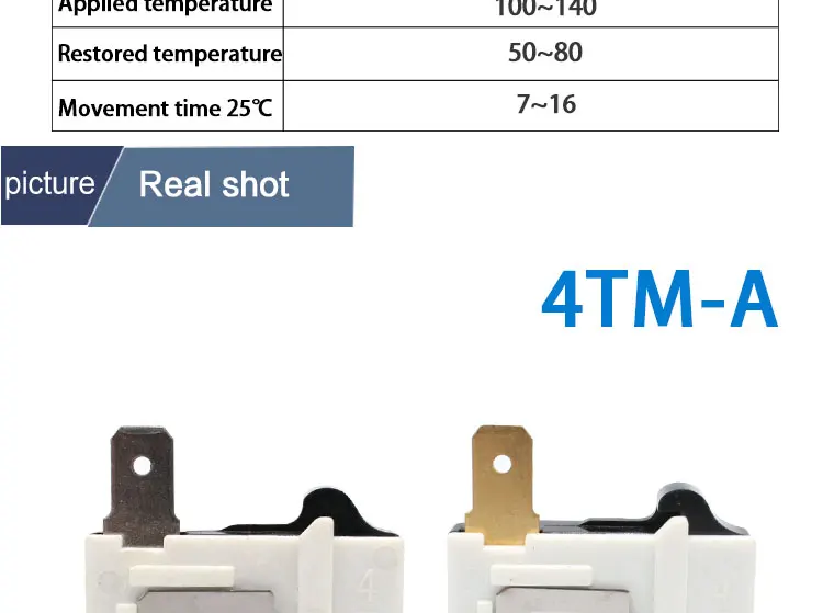 Description Picture 5 of item220V 110V Brass 4TM-D Refrigerator And Air Conditioner Overload Protector Relay Refrigerator Spare Parts