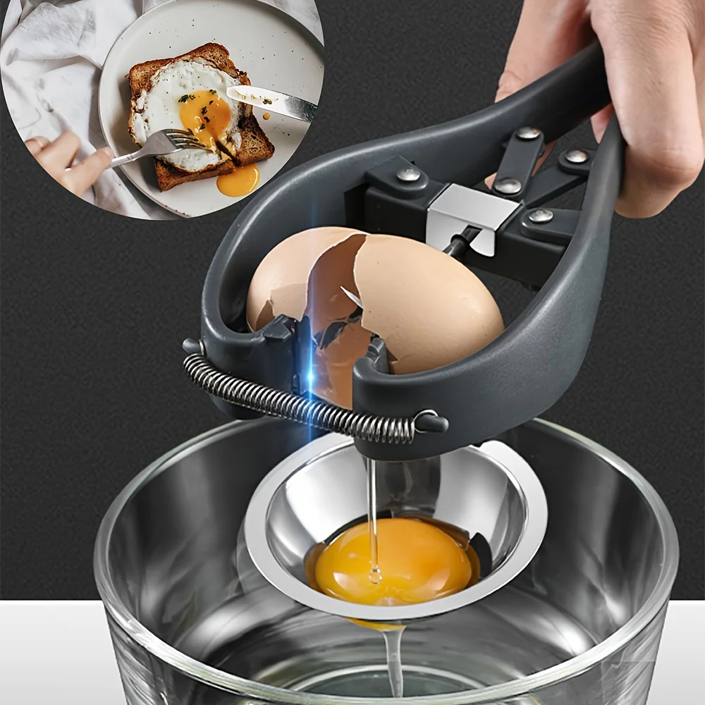 1pc Egg Cracker, Stainless Steel Egg Opener, Automatic Cracking Tool, Eggs Beater Tool, Handheld Opener, Easy Eggshell C