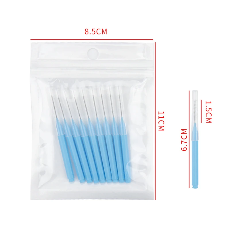 Cepillo Interdental limpiador de piezas, cepillos de hilo Dental, cepillos de dientes ligeros, púas de hilo Dental, cepillo de pestañas, herramienta de belleza, 10 Uds.