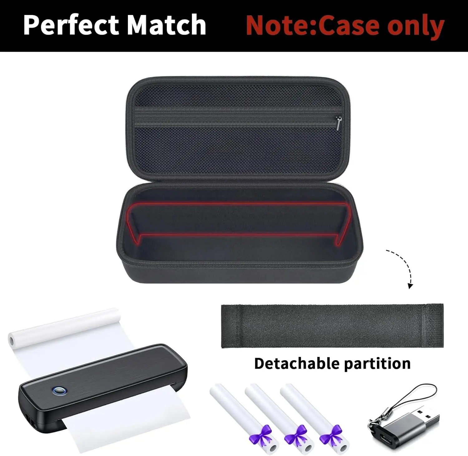 Case Compatible with Aixiqee Portable-Printer A80/ GUTHERREN A81/ Minzhi A80/ JADENS A4 / MUNBYN Bluetooth (Box Only) Storage Box Storage Organizer Bag Organizer