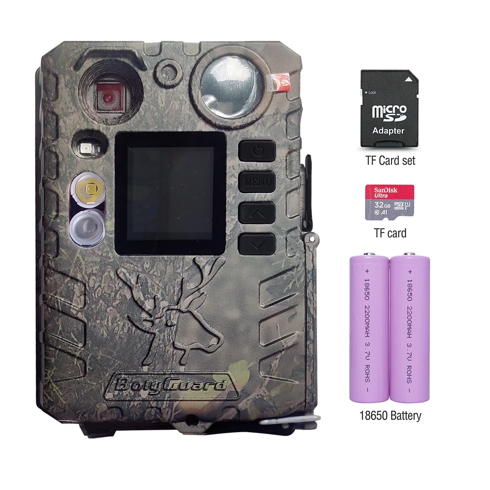 Boly BG410-DFP 100ft 0.7s BolyGuard Full Set Of Hunting Trail Game Scoutguard Cameras TF Card Batteries All Included Photo Traps