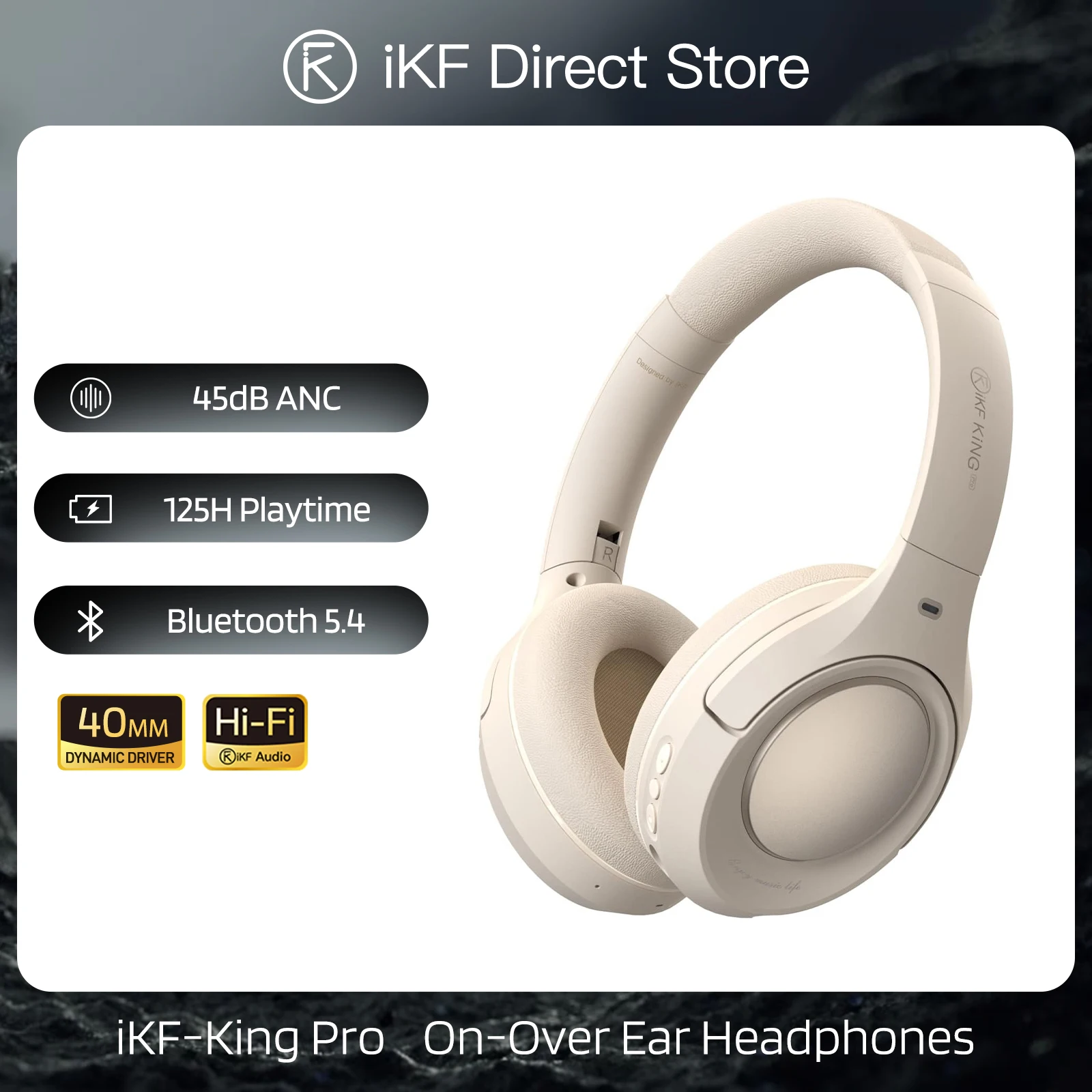 IKF King Pro-auriculares inalámbricos con Bluetooth, dispositivo de audio con cancelación activa de ruido, baja latencia, estéreo, con micrófono para juegos