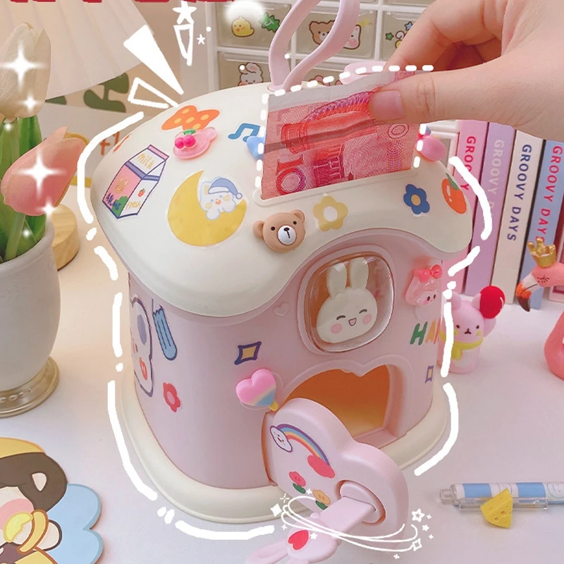 

Kawaii Mushroom Piggy Bank Cute Cartoon Pretend Play Toy for Girls Cash Coins Saving Moneybox Coin Bank Gift for Kids Children