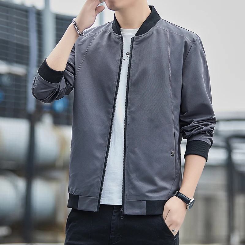 New spring and autumn Men's Jacket Coats black   Business Casual hooded bomber jacket Streetwear Men's Clothing M-5XL