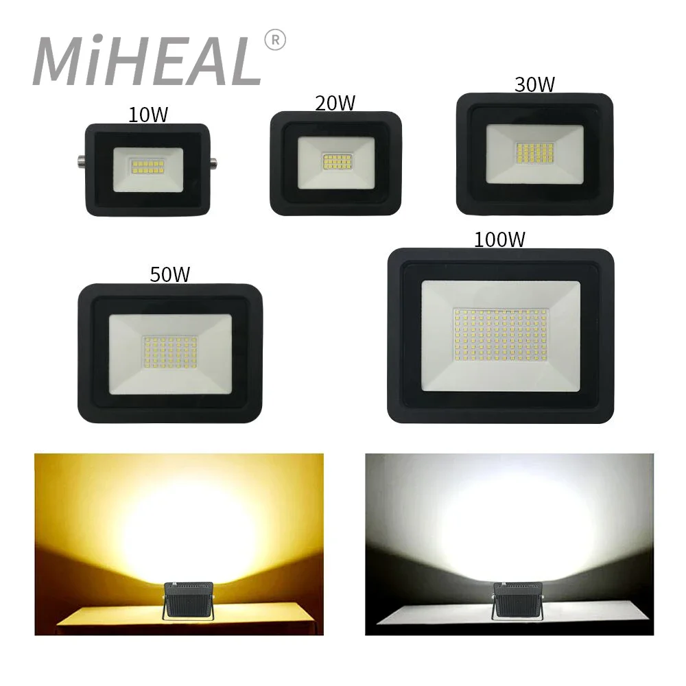 High-Power LED Outdoor Security Floodlight - Versatile Industrial Lighting & Weatherproof Spotlight