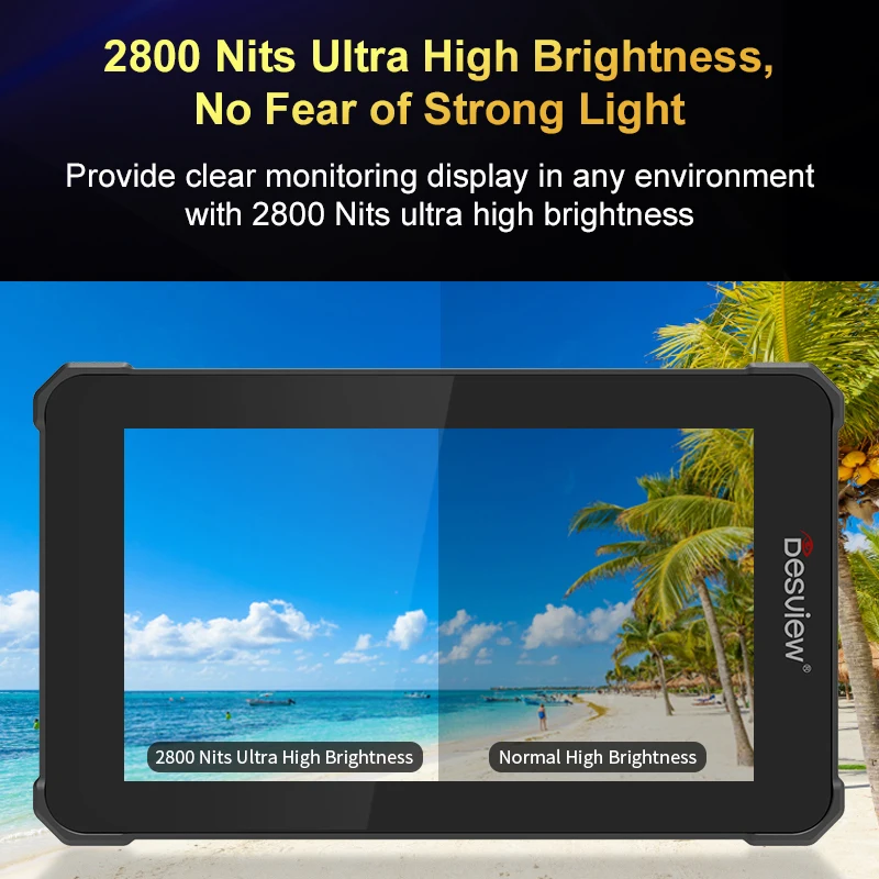 Desview-Bestview V5 5.5 ġ  ī޶ DSLR ʵ 2800nit Ʈ Ʈ ġ ũ 4K HDMI, ĳ  ȣȯ